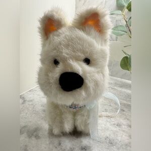 New White West Highland Terrier Westie Dog Stuffed Animal Toy w/ Bow & Bandana